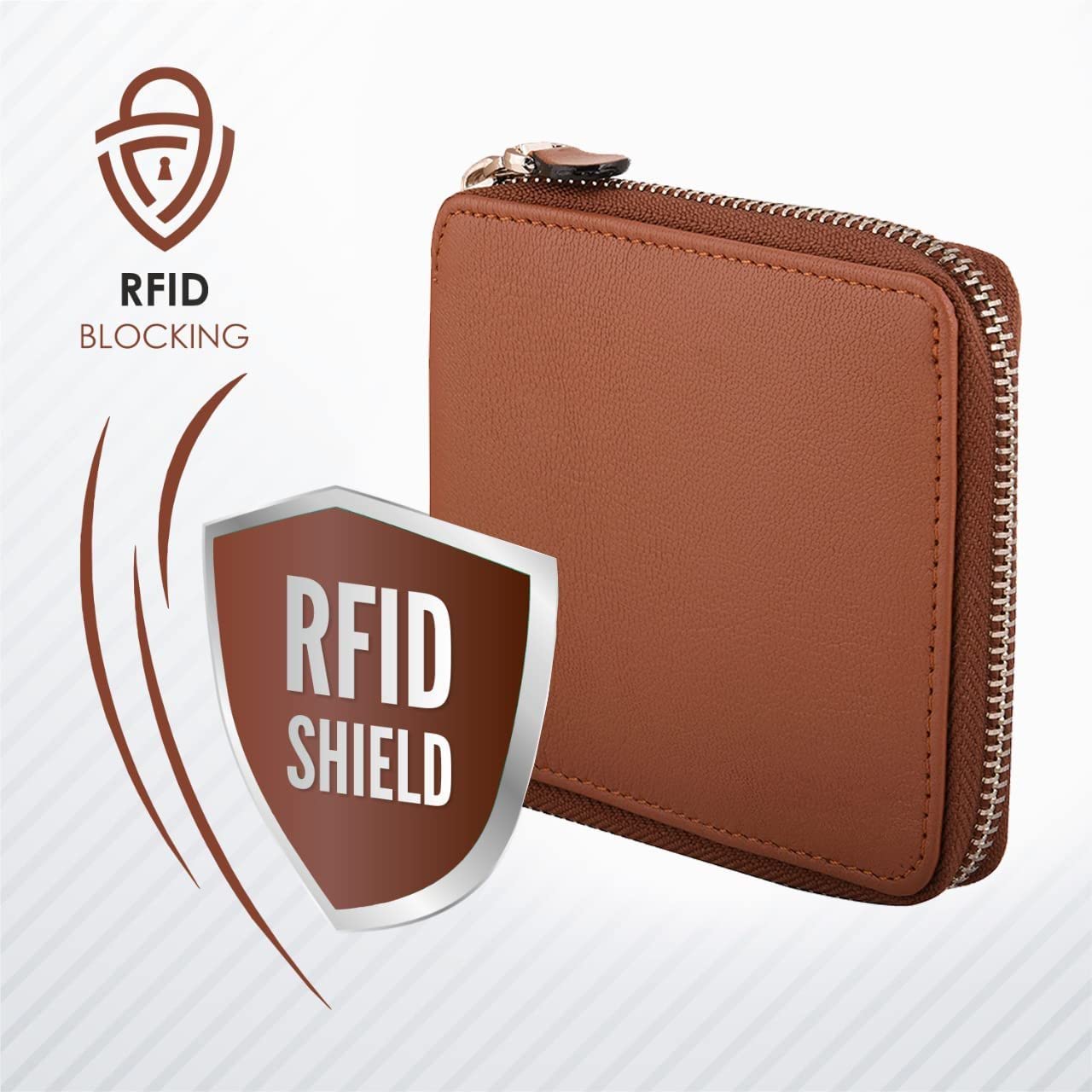 Genuine Leather RFID Blocking Trifold & Zipper Wallet for Men - Horizontal & Vertical Design with Card Holder | Perfect Gift for Men & Women | Ideal for Travel, Business & Everyday Use