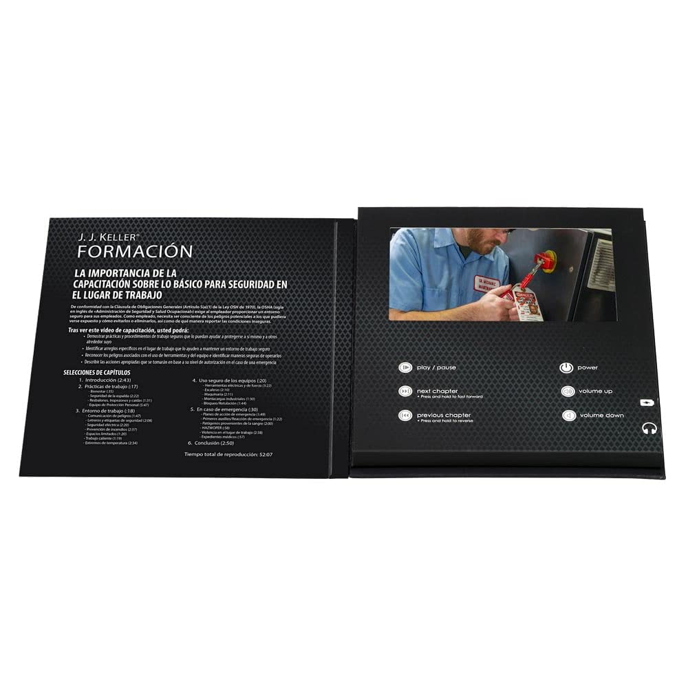 Workplace Safety Basics Spanish Video Training Book - Comprehensive Guide on Slips, Trips, Falls, PPE, Electrical Safety, LOTO, HAZWOPER & More by J.J. Keller & Associates | OSHA Compliance Training for Construction, Manufacturing & Industrial Workers