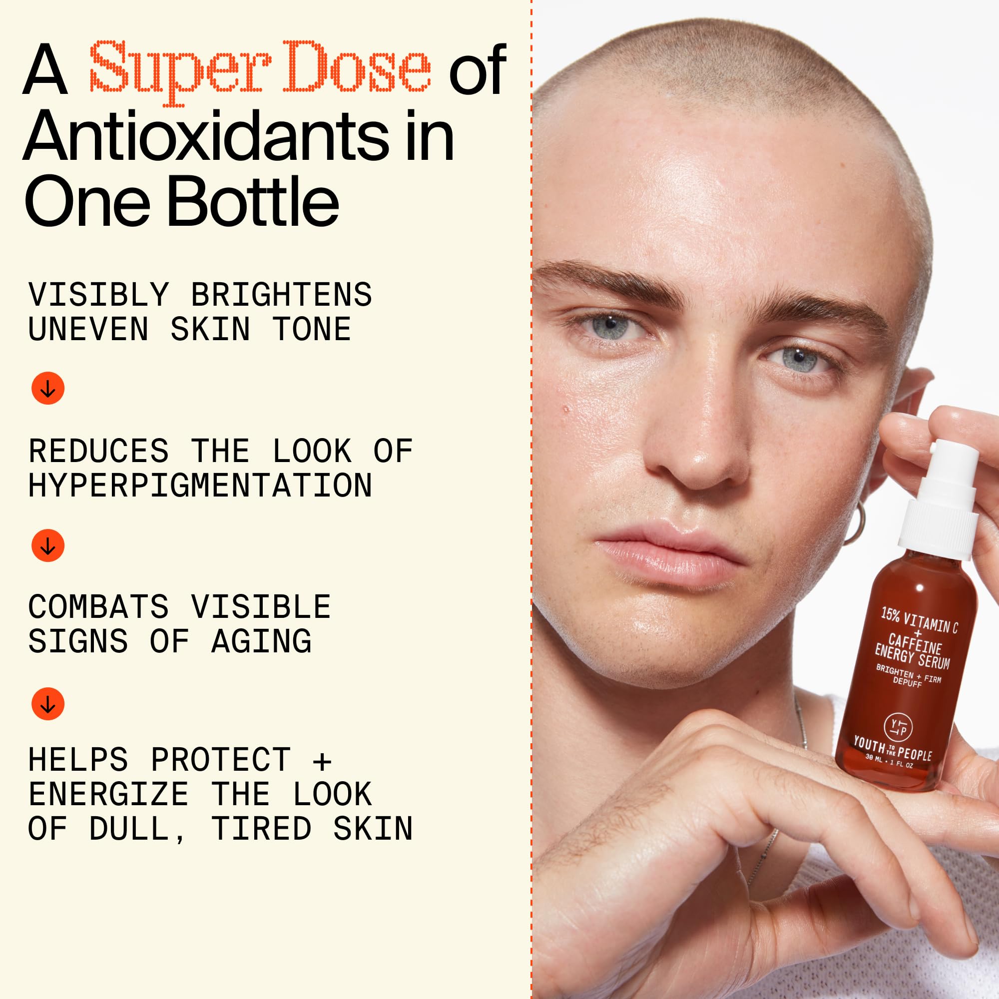 Youth To The People Facial Serum Trio Set - Retinal + Niacinamide, 15% Vitamin C + Caffeine & Triple Peptide + Cactus Oasis (3x1oz) for All Skin Types | Brightening, Hydration & Anti-Aging Skincare Routine | Perfect for Daily Use, Travel & Gift Sets