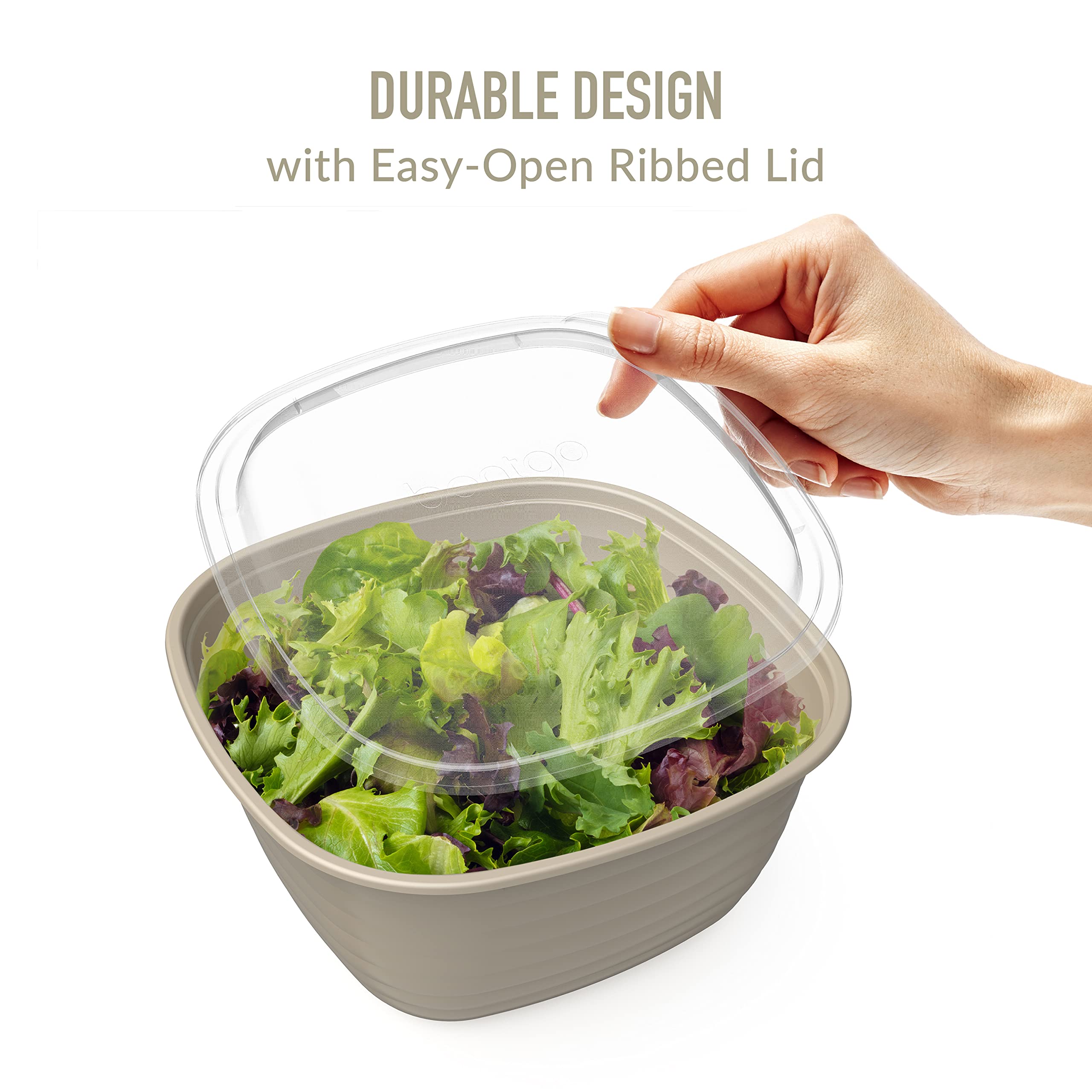 Bentgo Prep - 10-Pack Reusable 1-Compartment Meal Prep Bowls with Custom Fit Lids - BPA-Free, Microwave, Freezer & Dishwasher Safe Food Storage Containers - Ideal for Meal Prepping, Leftovers & Office Lunches (Champagne)