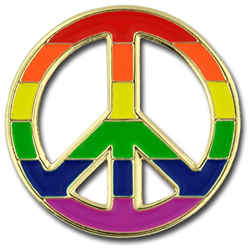 Rainbow Peace Sign Gold Plated