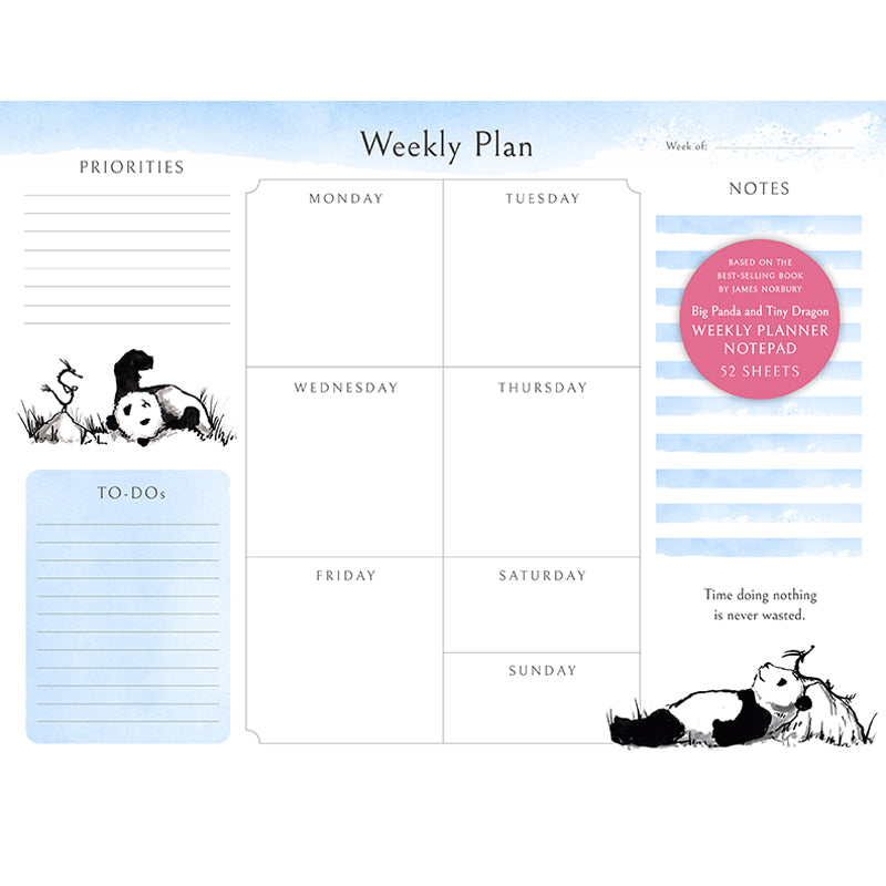 Big Panda and Tiny Dragon Weekly Planner Notepad - Cute Animal-Themed Productivity Notebook for Work, School & Daily Planning - Perfect for Office, College & Home Organization