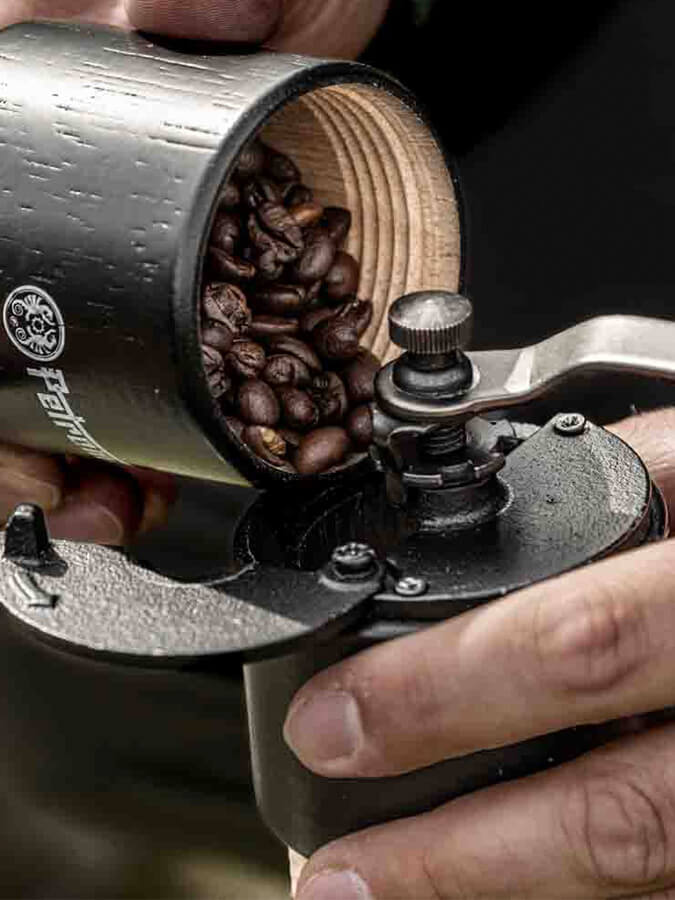 Premium Petromax Hand Coffee Grinder - Manual Burr Mill for Fresh Ground Coffee Beans - Perfect for Camping, Travel & Home Brewing