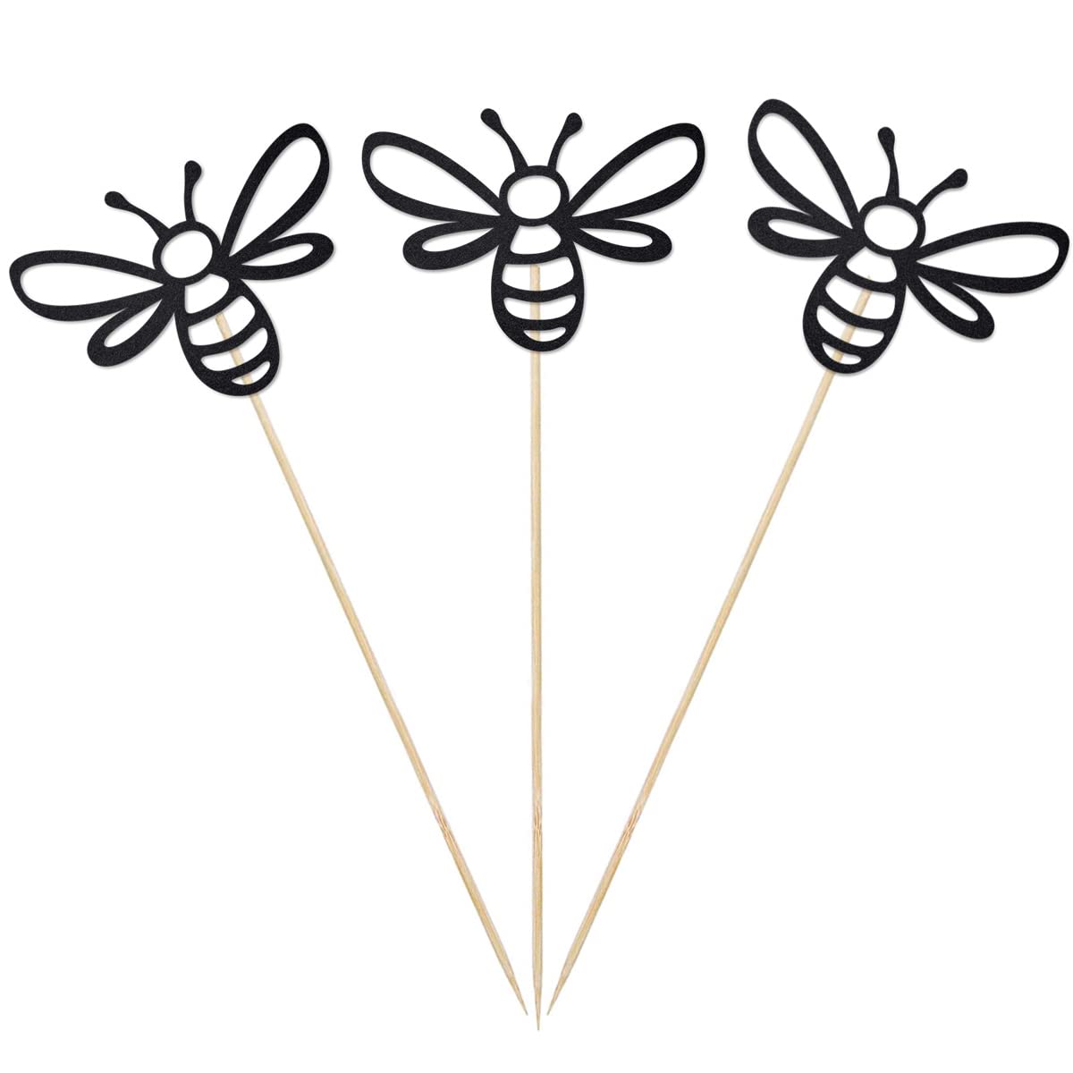 Black Bee Centerpiece Sticks - 12 Pack Double-Sided Table Toppers for Birthday, Baby Shower & Party Decorations | Perfect for Wedding, Anniversary & Holiday Celebrations