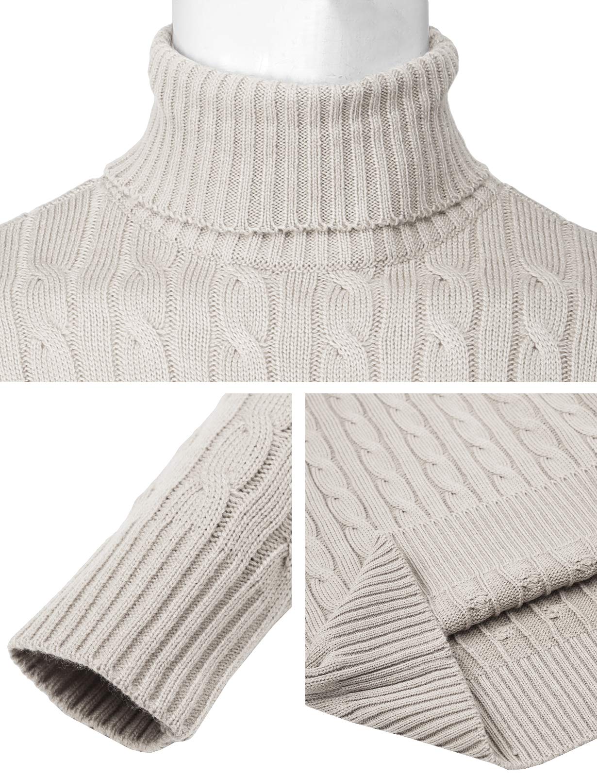 Men's Slim Fit Turtleneck Sweater - Warm Knit Pullover for Winter - Casual & Office Wear - H2H Thermal Long Sleeve Top for Cold Weather Outfits