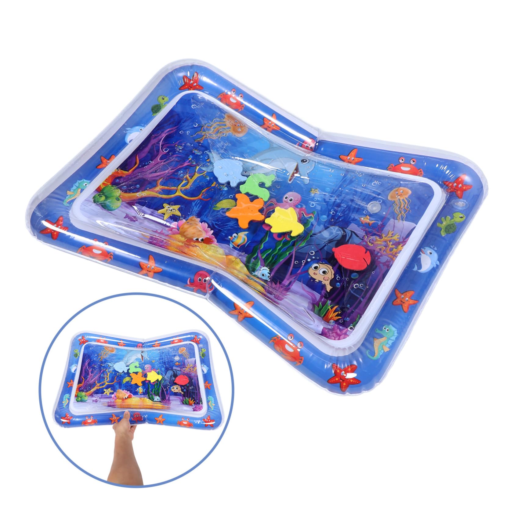 FAVOMOTO Inflatable Patting Pad Water Playmat - PVC Tummy Time Mat for Babies, Toddler Safe Inflatable Water Pad for Indoor & Outdoor Use, Perfect for Playtime, Sensory Development, and Relaxation