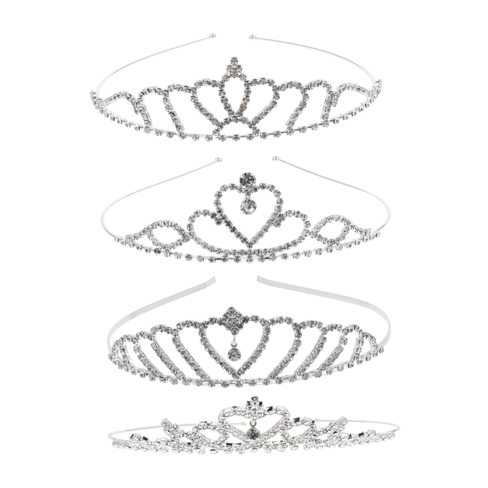 8 Pcs Girls Rhinestone Headbands - Princess Crystal Hair Bands & Tiara Crowns for Kids Pageant, Party, Birthday - Sparkling Water Drop Rhinestone Hair Accessories for Baby Girls & Toddlers