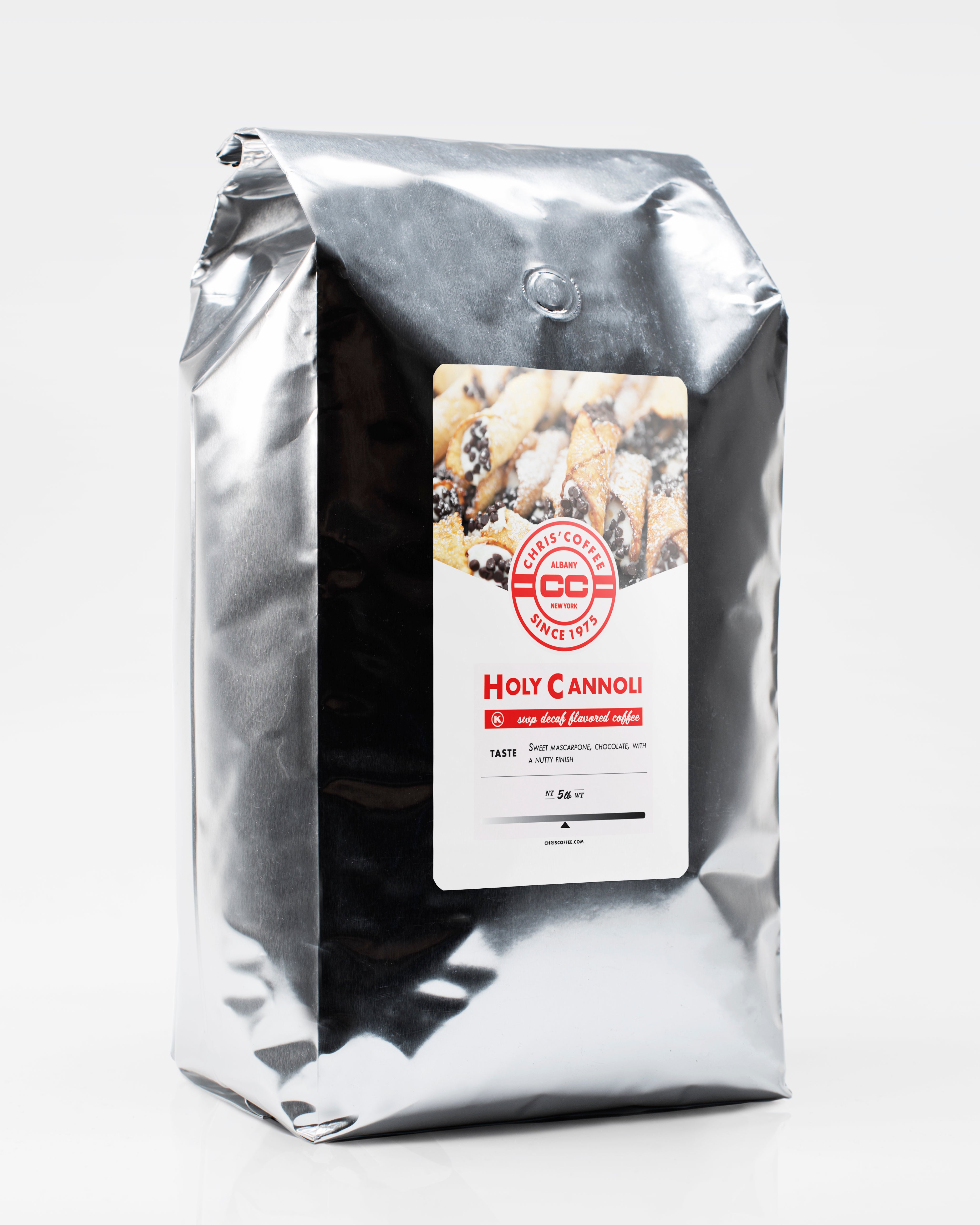 Holy Cannoli Flavored Coffee - Rich Italian Dessert Inspired Ground Coffee for Home & Office Brewing | Perfect for Espresso, Drip Coffee & Gift Giving