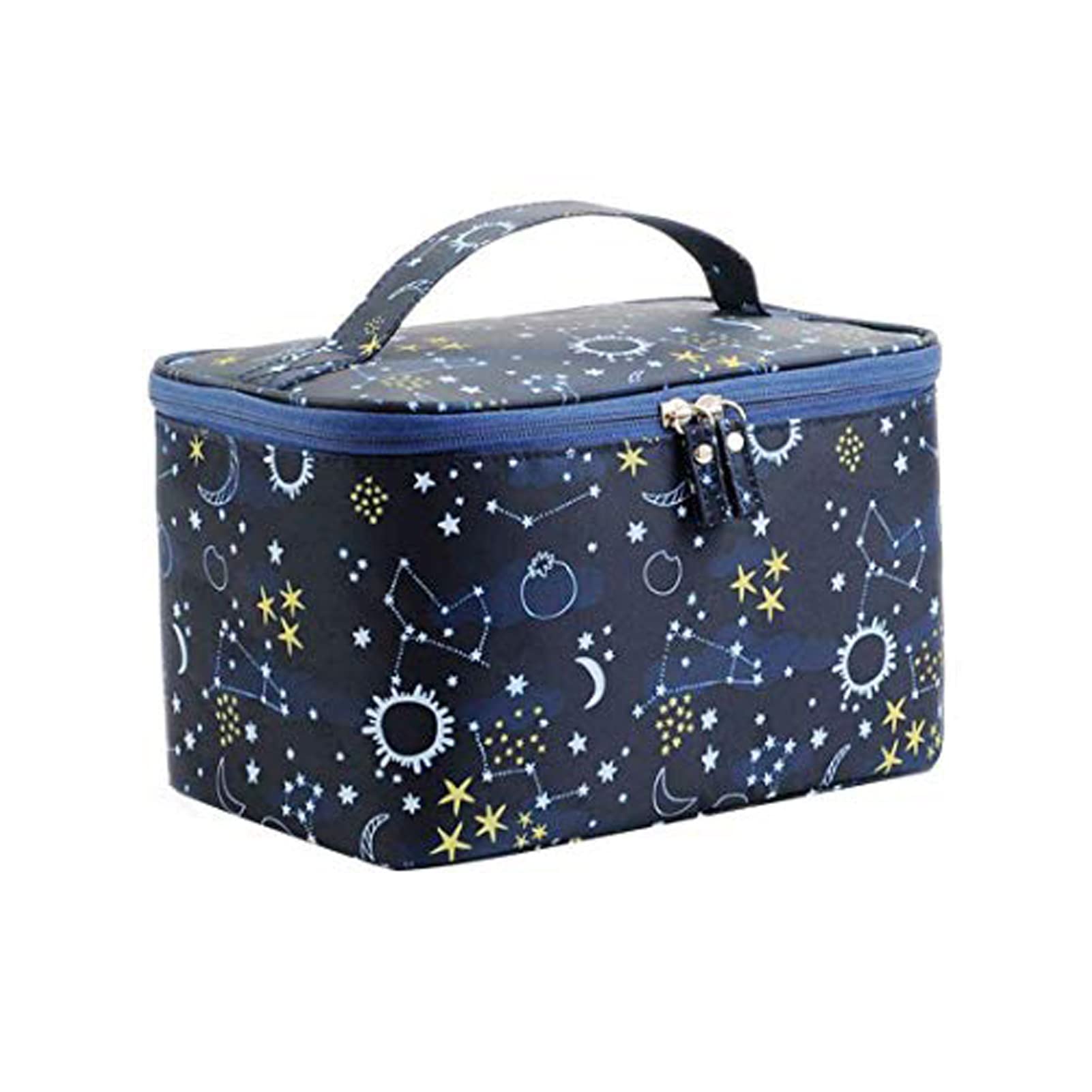 Stylish Cosmetic Bags for Women & Girls - Waterproof Makeup Organizer with Zipper Closure, Travel Toiletry Bag for Cosmetics, Brushes, Skincare (Galaxy Print) - Perfect for Travel, Gym, and Daily Use