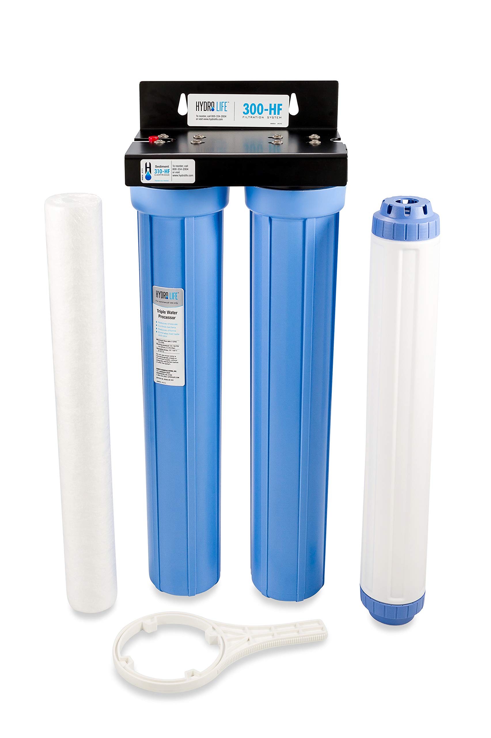 Hydro Life Commercial 300 High Flow Twin Kit - Water Filtration System for Cleaner, Faster Flow | Reduces Contaminants & Extends Filter Life | Ideal for Restaurants, Offices & Home Use (Model 52650)