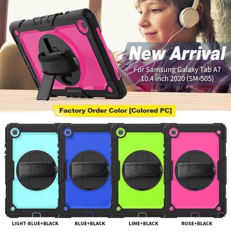 Premium Shockproof Rugged Hybrid Case for Samsung Galaxy Tab A7 10.5 (T500/T505) - Heavy Duty Protection for Work, Travel & Outdoor Use