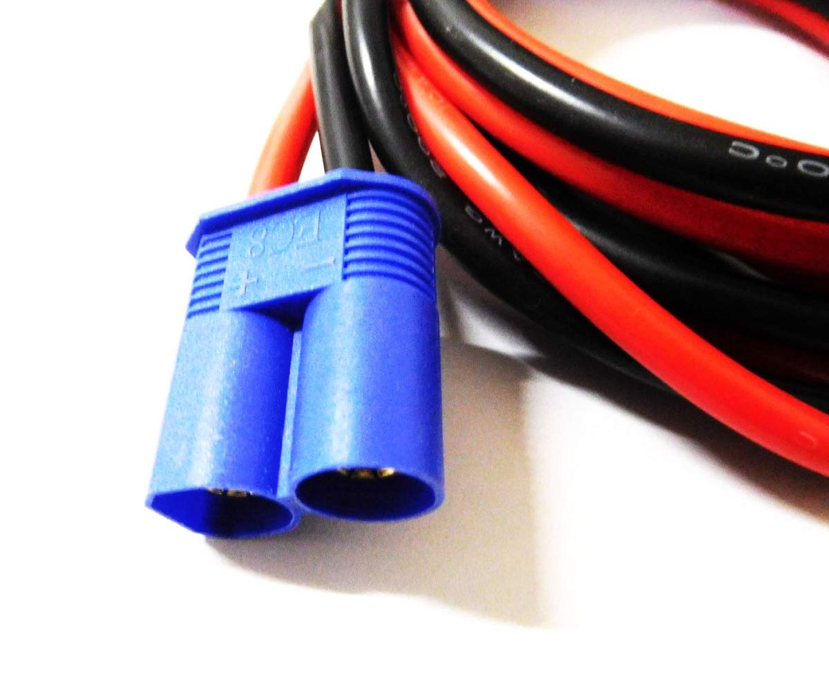 **EC8 Male to Female RC Battery Connector Adapter - 10AWG Silicone Wire (15CM/0.5FT) - High Current Extension Cable for RC Cars, Drones, and Battery Chargers**