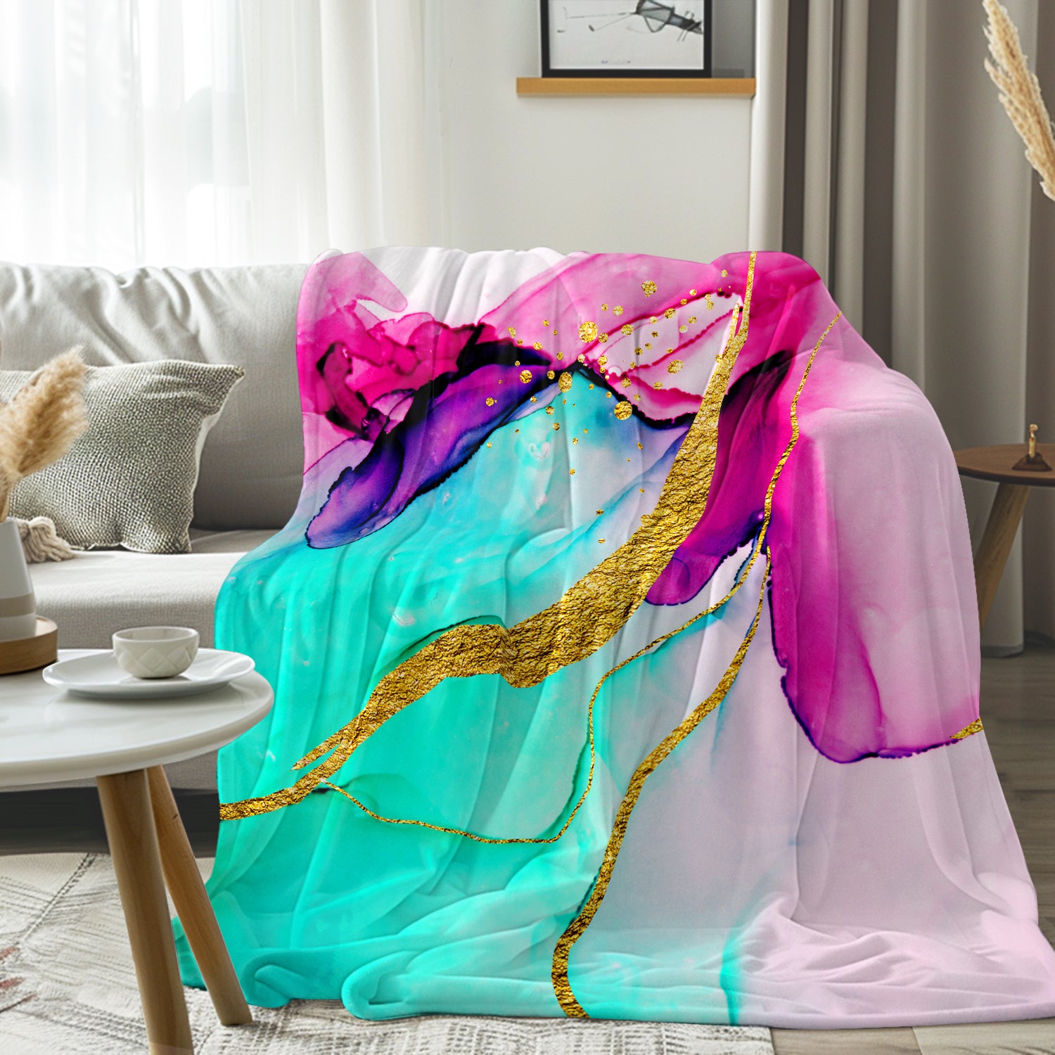 Anse Source d'Argent Flannel Fleece Blanket - Soft & Cozy Throw Blanket for Bed, Sofa & Travel - Perfect for Winter, Camping & Home Decor