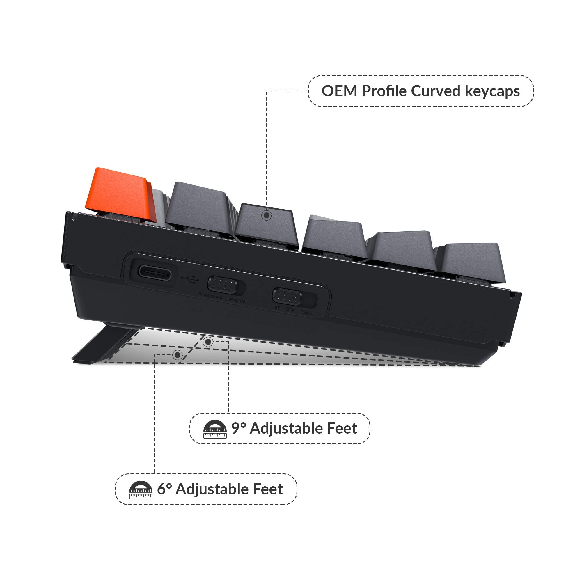 Keychron K8 Wireless Mechanical Keyboard - Tenkeyless, RGB Backlit, Bluetooth 5.1, USB-C Wired, Gateron G Pro Red Switches - Compatible with Mac & Windows PC - Perfect for Gaming, Coding & Office Work
