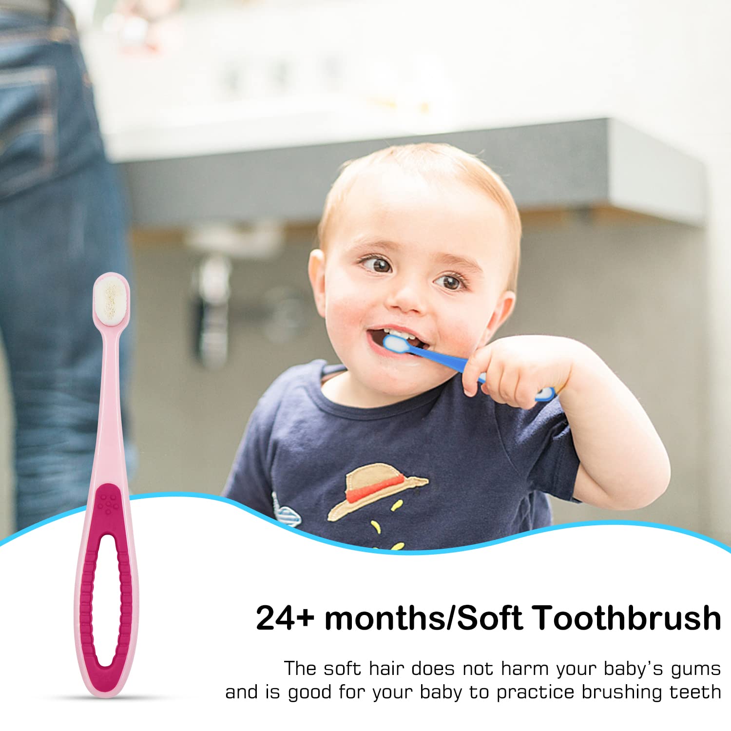 6 in 1 Baby Training Toothbrush Set - Soft Silicone Toothbrushes for Infants & Toddlers (6-24 Months) - Food Grade, BPA Free, Extra Gentle Bristles - Perfect for Teething, Oral Care & Early Dental Hygiene Development