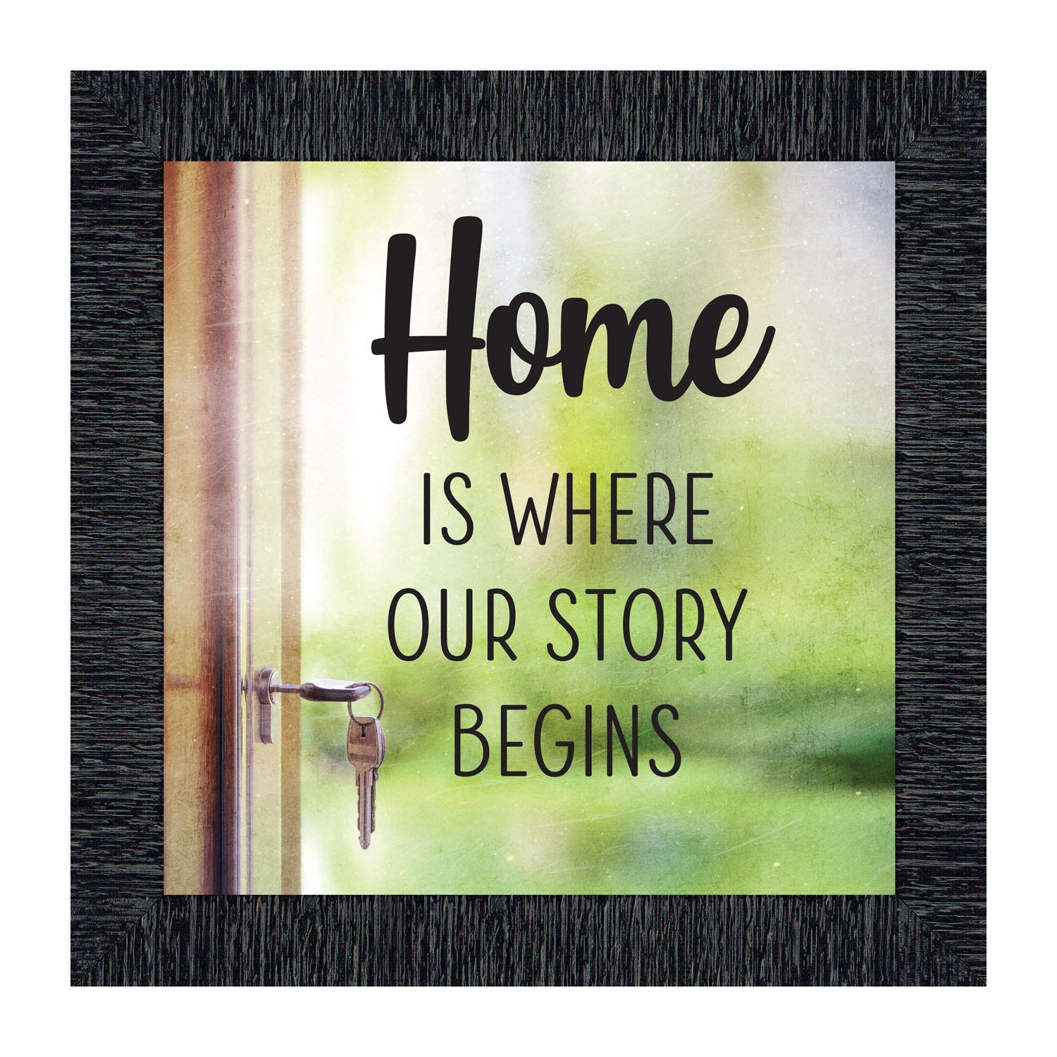 Family Wall Decor for Living Room - 10x10 Inch Home Decor Sign with Inspirational Quote 'Home Is Where Your Story Begins' - Perfect for Housewarming Gifts & Farmhouse Style Interior Design