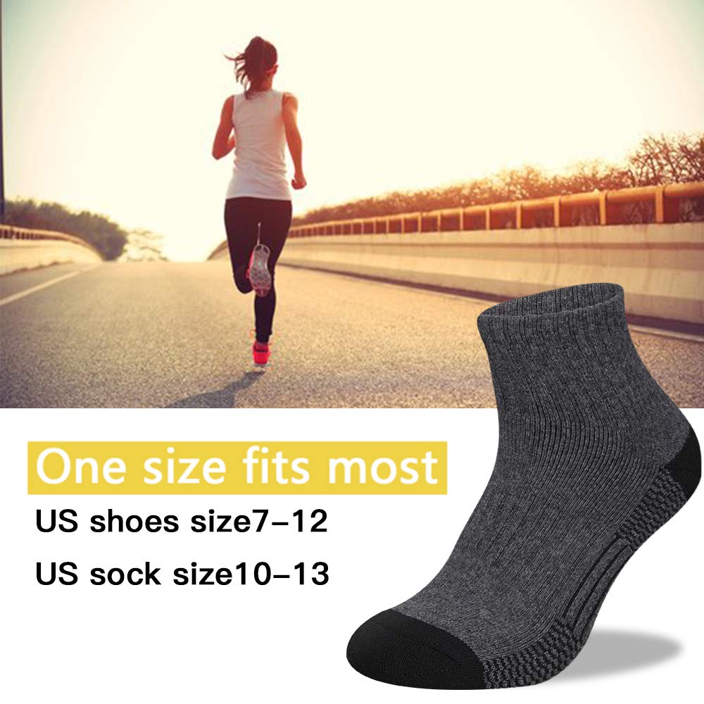 COOVAN 12 Pack Men's Athletic Ankle Socks - Breathable Cushioned Running Socks for Men Size 10-13 - Perfect for Jogging, Gym Workouts & Everyday Comfort
