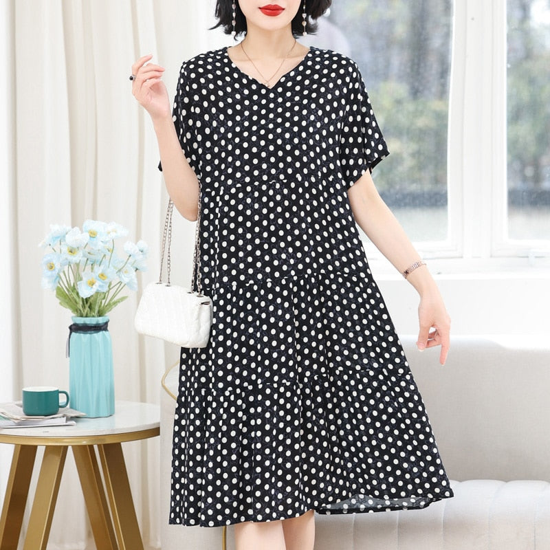 Women's Slim Fit Loose V-Neck Casual Dress - Flowy Summer Dress for Beach, Party & Everyday Wear