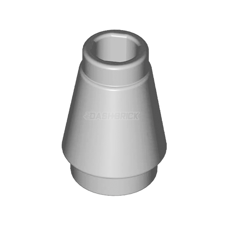 LEGO 1x1 Cone with Top Groove - Light Gray Building Brick (Part #4589b 4529241) for LEGO Sets, Miniature Models & Creative DIY Projects