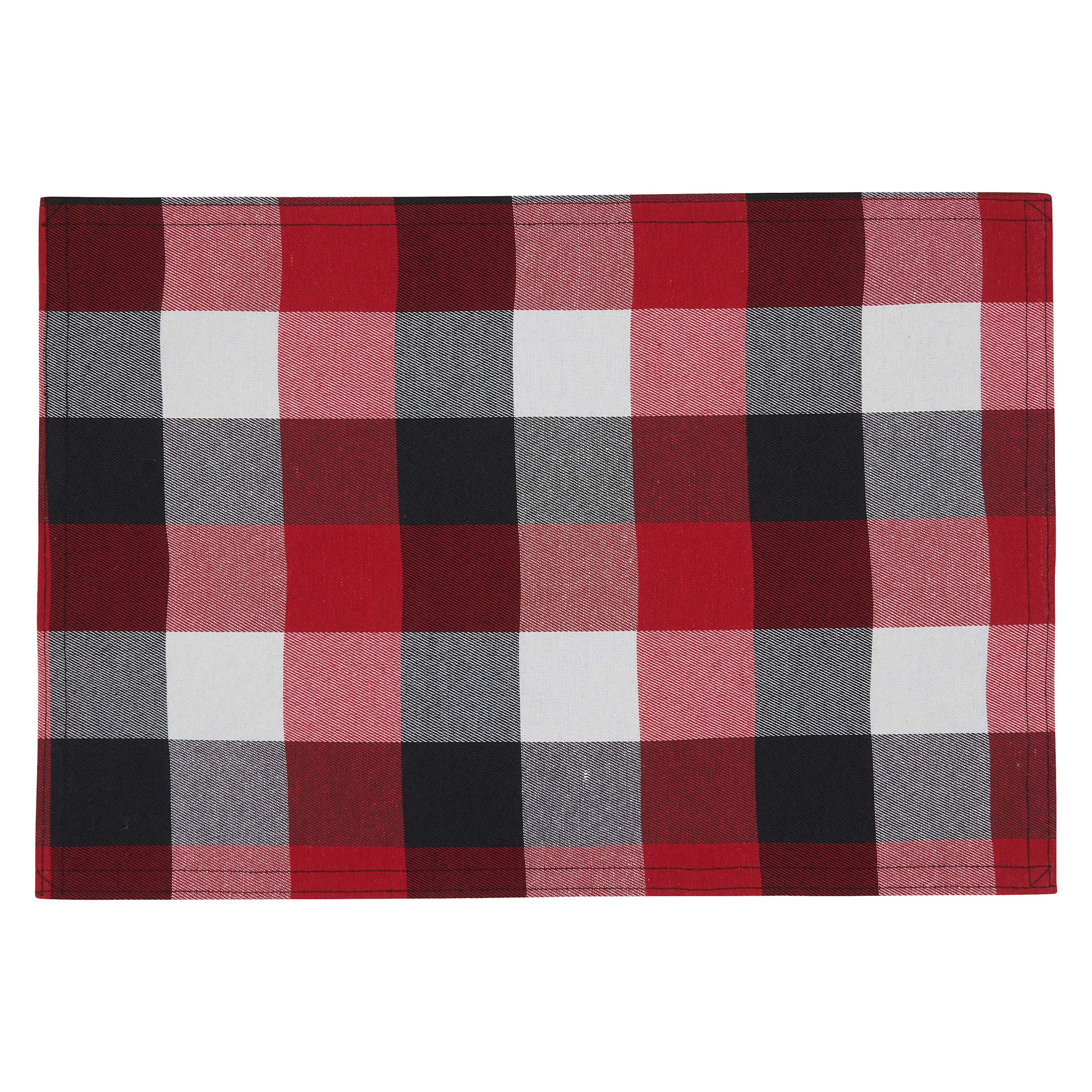 Plaid Pattern Placemats Set of 4 - Waterproof & Reversible Table Mats for Dining, Kitchen, Picnic, Party Decor