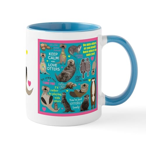 White/Blue Inside - Otters Mug Mugs
