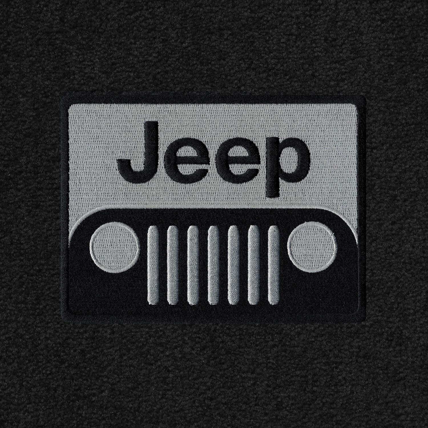 Premium Custom-Fit Carpeted Floor Mats for 2006-2010 Jeep Commander - Black Cargo Liner with Grill Logo (3rd Row Coverage) | All-Weather Protection & Luxury Interior Upgrade for SUVs
