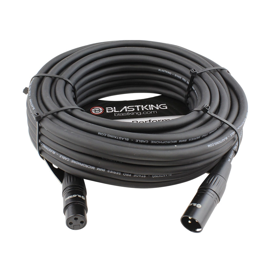 Blastking 50 Ft. XLR Male to Female Microphone Cable - Professional Audio Cable for Studio Recording, Live Performances & Podcasting - SP50XLR