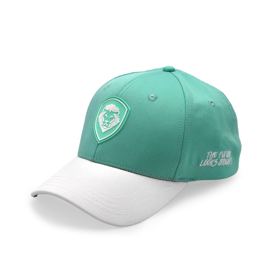 VT Shield Logo Snapback Hat - Future Looks Bright Mint Green Adjustable Baseball Cap for Men & Women - Perfect for Sports, Casual Wear, and Outdoor Activities