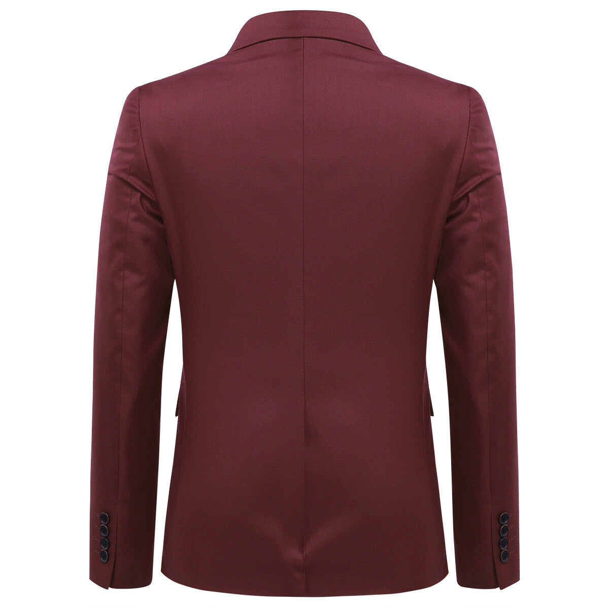 3-Piece Slim Fit Solid Color Formal Suit Jacket Set for Men - Wine Red | Perfect for Weddings, Business Meetings & Special Occasions