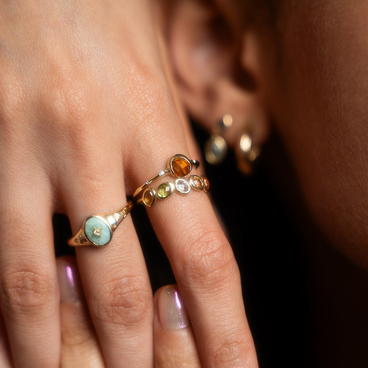Solid Gold Crystal Signet Ring for Manifestation & Spiritual Healing | Elegant Jewelry for Meditation, Yoga & Positive Energy