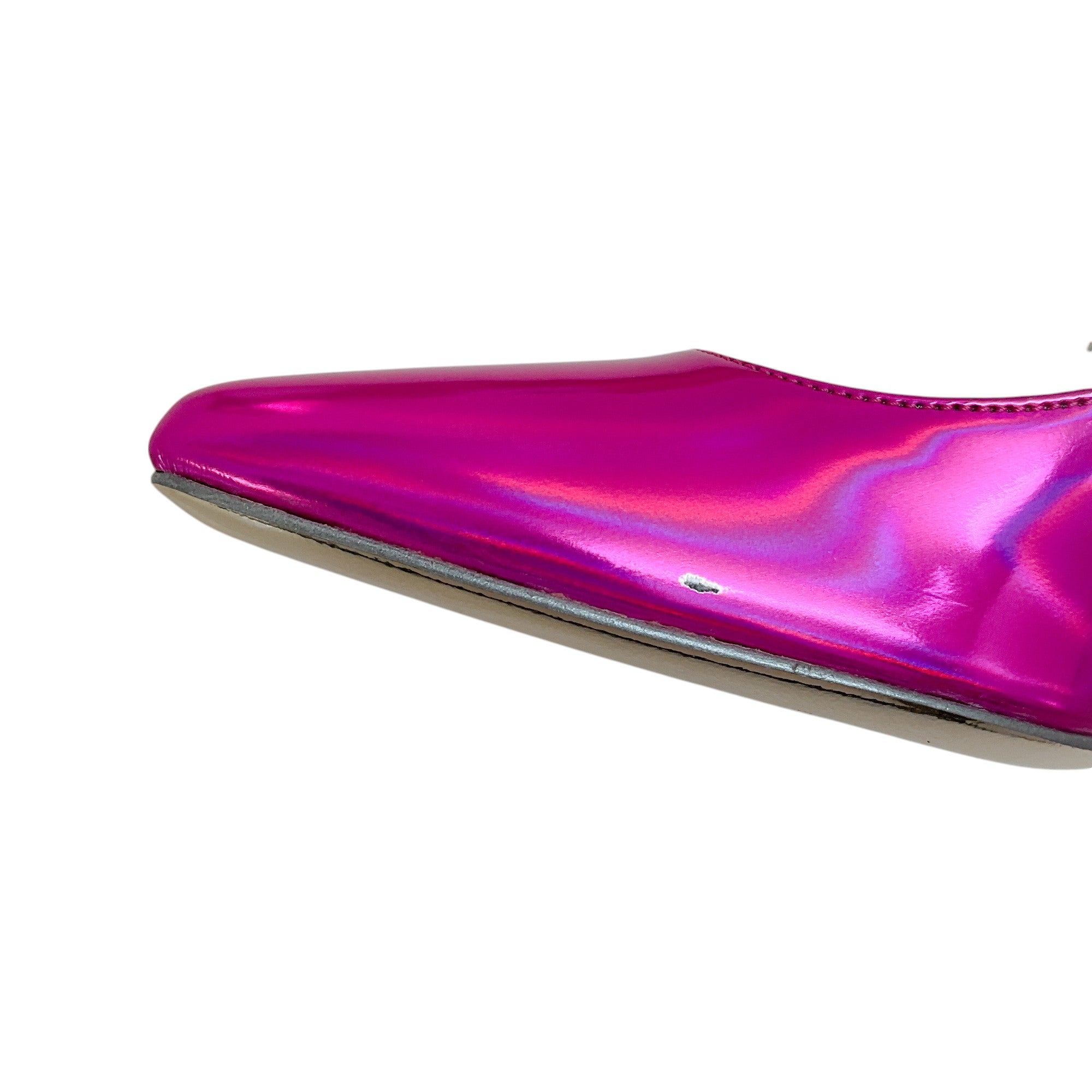 Bruno Frisoni Women's Hot Pink Holographic Leather Pumpette Pumps - Elegant High Heels for Parties, Weddings & Special Occasions