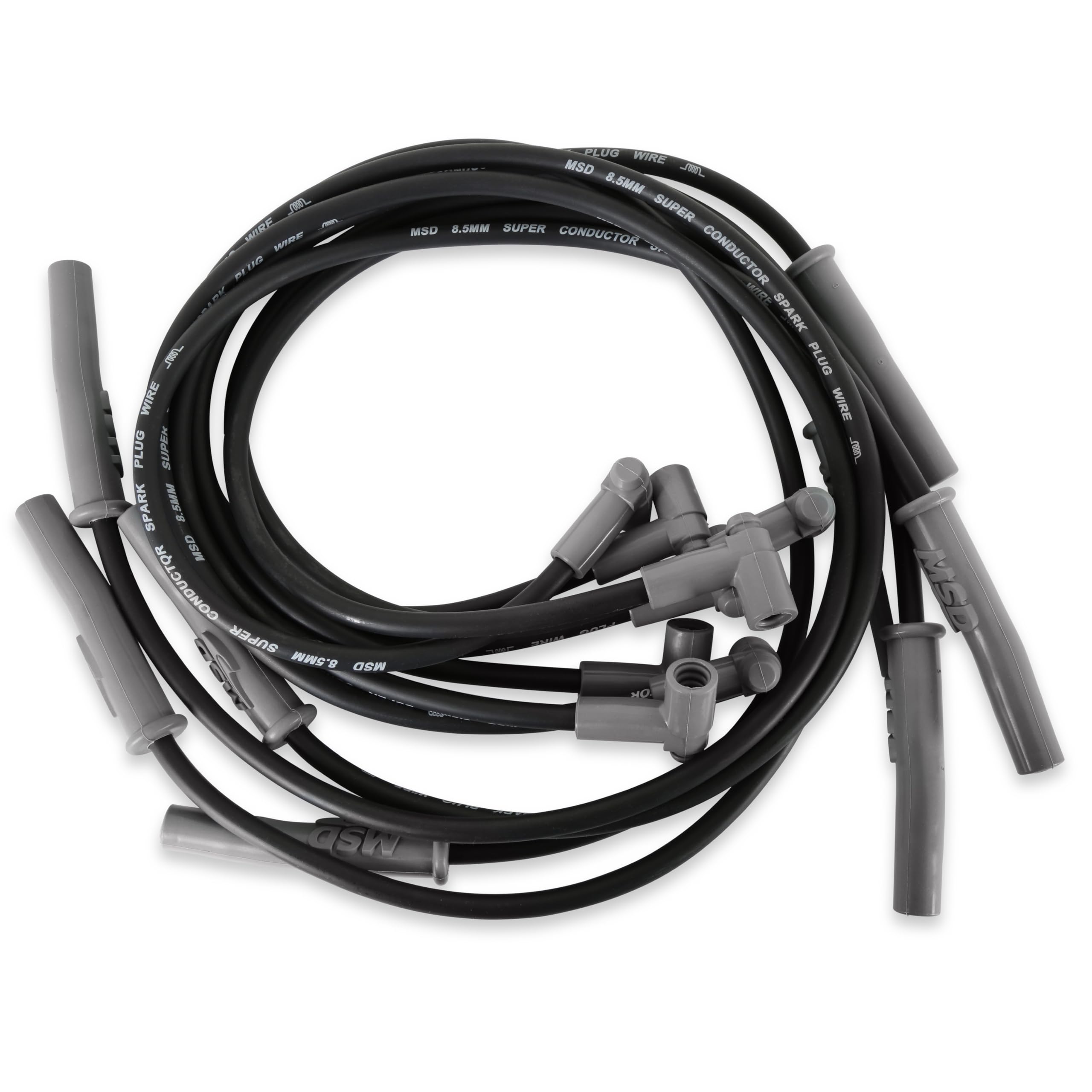 MSD 31363 Super Conductor Spark Plug Wire Set - High Performance Black Ignition Wires for Car, Truck & SUV - Improve Engine Power & Fuel Efficiency - Perfect for Racing, Off-Road & Daily Driving