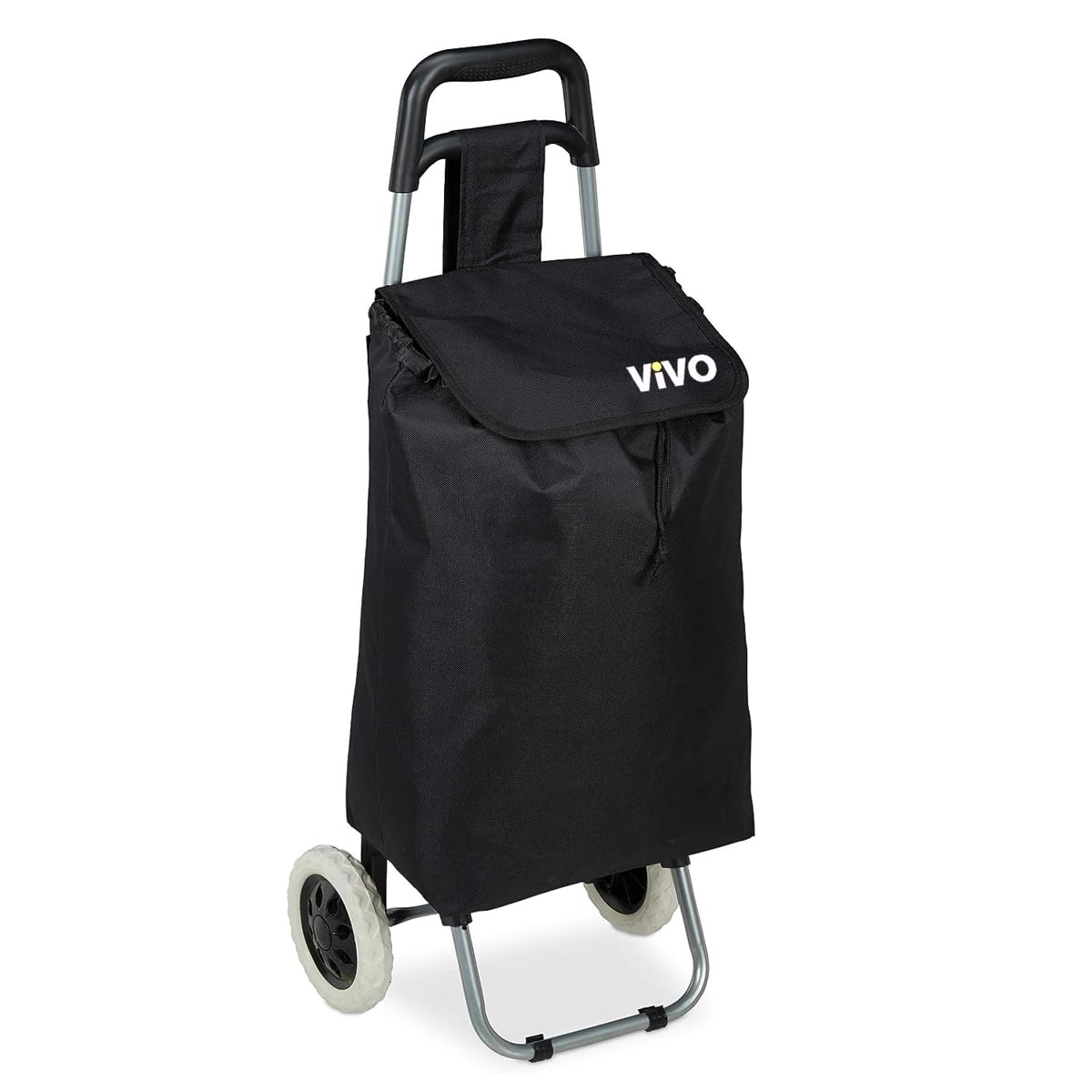 59L Foldable Lightweight Shopping Cart - Durable 2-Wheel Grocery Trolley with Easy Storage | Perfect for Supermarket Trips, Farmers Markets & Heavy Grocery Hauling (Black)