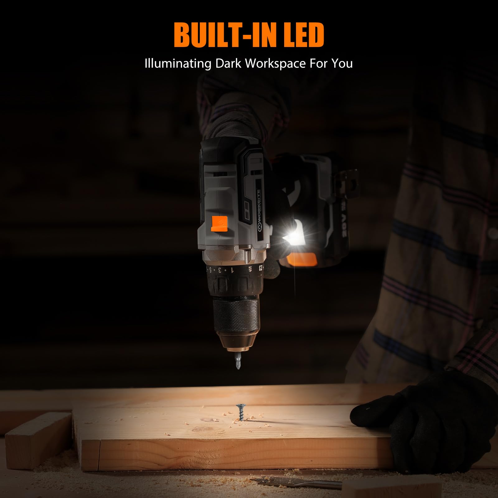 **20V Cordless Drill Driver Kit with 1/2