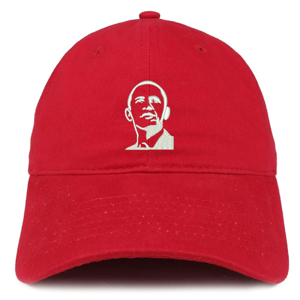 Barack Obama Portrait Embroidered Cotton Baseball Cap - Trendy Political Fashion Accessory for Men & Women - Perfect for Campaign Events, Political Supporters, and Patriotic Outfits