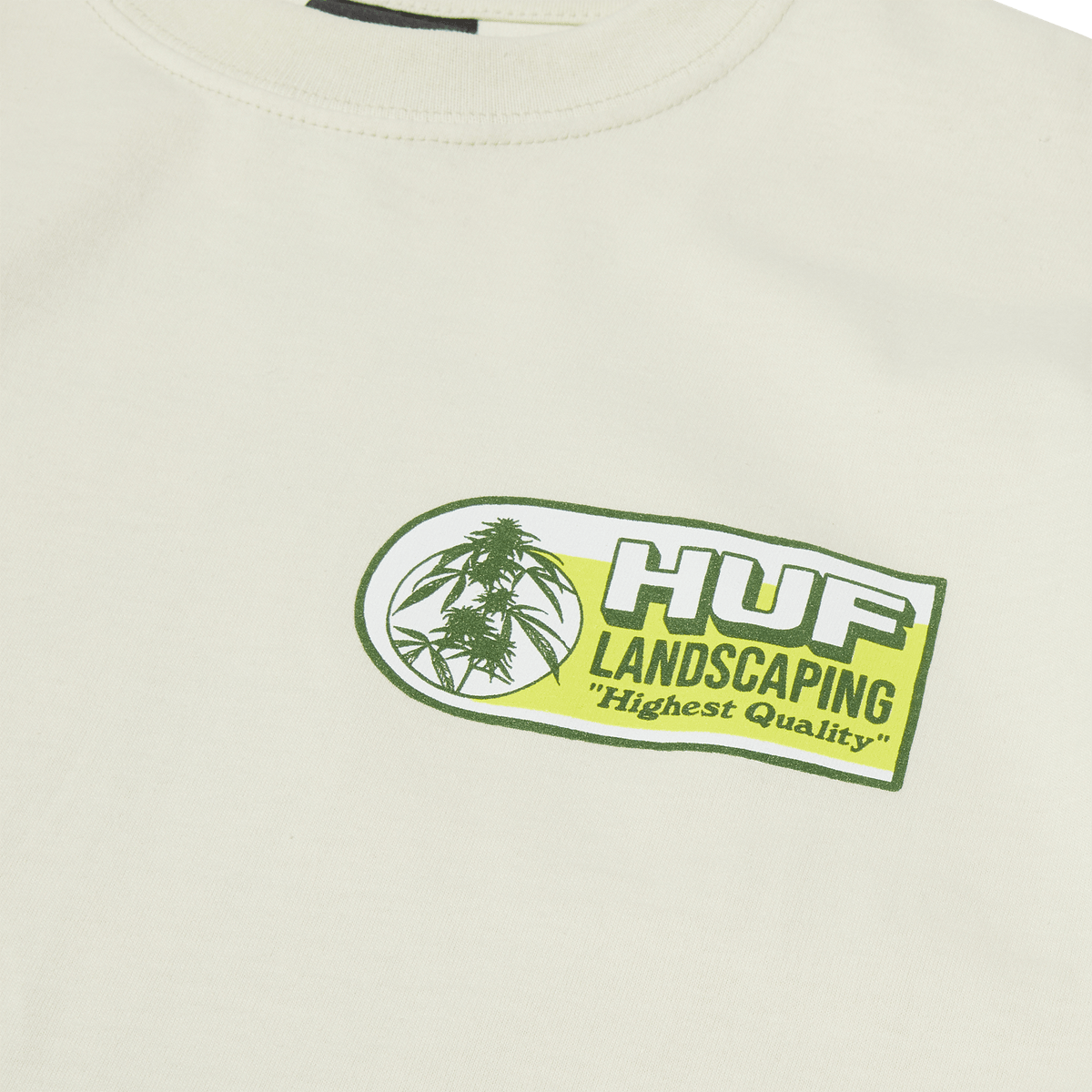 HUF HUF LANDSCAPING Short Sleeve T-Shirt in Bone Color - Casual Streetwear for Men, Perfect for Skateboarding and Urban Fashion