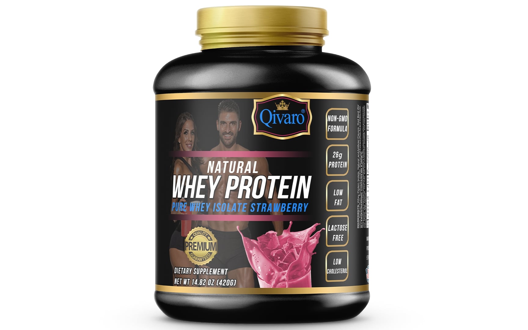 Natural Whey Protein Powder with Pure Whey Isolate - Vanilla, Chocolate & Strawberry Flavors (QWN 01A/02A/03A) | Muscle Recovery & Post-Workout Supplement for Fitness Enthusiasts
