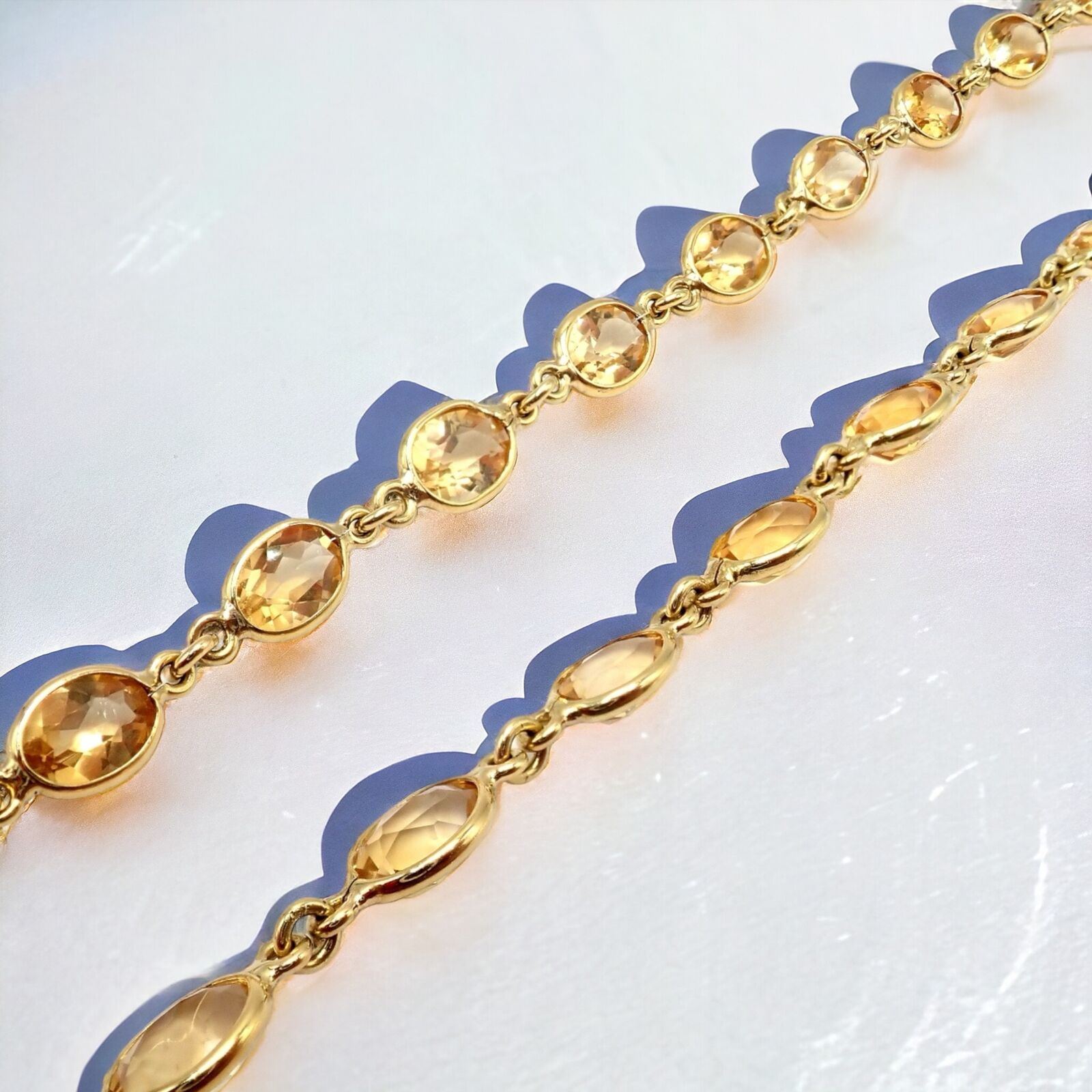 Authentic Laura Munder 18k Yellow Gold Citrine Long 24 Necklace - Elegant Statement Jewelry for Women, Perfect for Parties, Weddings & Special Occasions