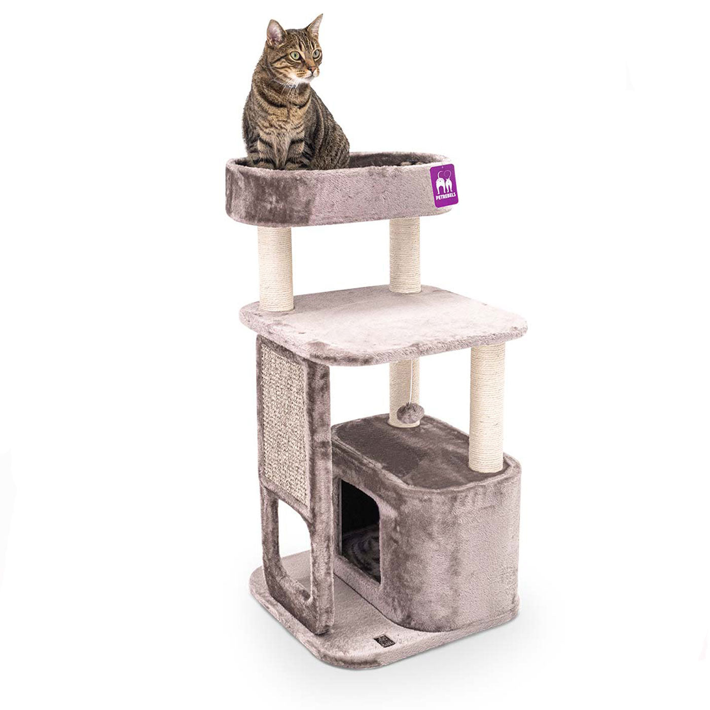Little Rebels Little Rock 99cm Cat Tree - Multi-Level Cat Climbing Tower with Scratching Posts & Perches - Perfect for Indoor Play, Exercise & Relaxation for Cats & Kittens