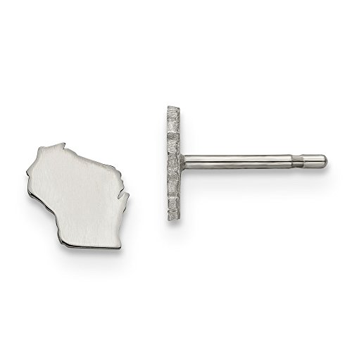 925 Sterling Silver Wisconsin Small State Earrings - Dainty WI State Outline Jewelry for Women, Perfect for Gifts, Travel & Everyday Wear