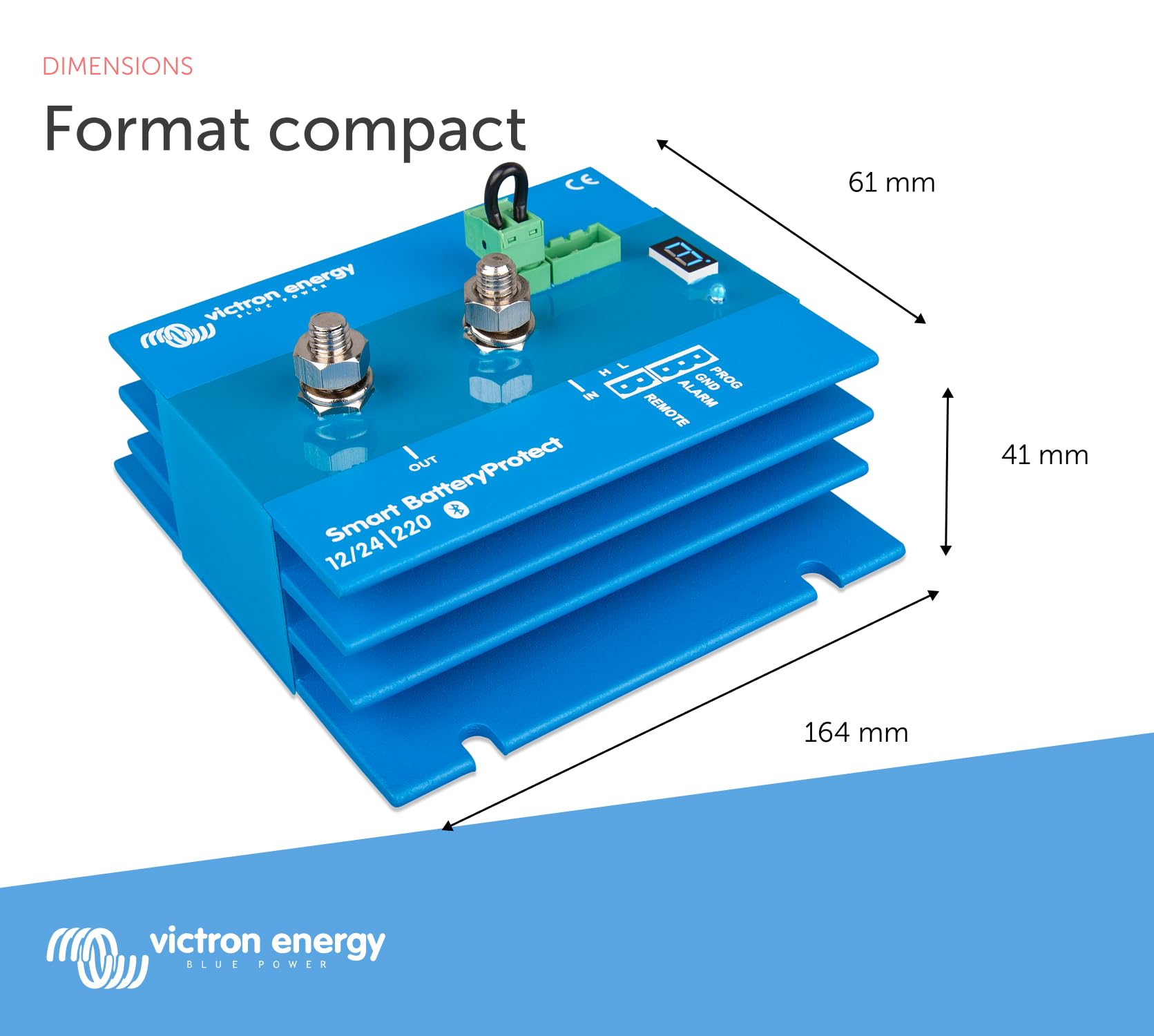 Victron Energy Smart BatteryProtect 12/24V 220A Bluetooth - Battery Management System for RVs, Boats & Solar Power Systems