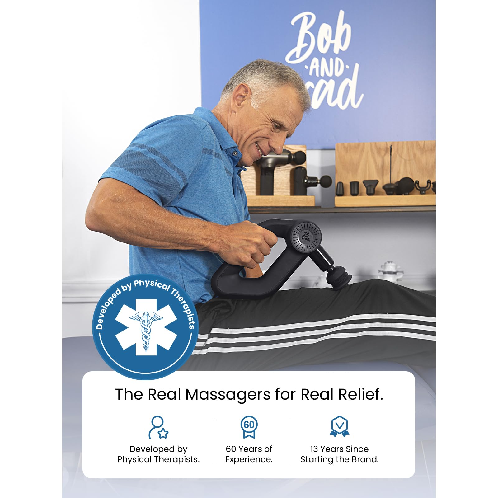BOB AND BRAD D6 Pro Deep Tissue Massage Gun - 16mm Amplitude Percussion Therapy Device, Professional Muscle Massager for Athletes & Recovery, Ultra Quiet Electric Handheld Massager for Men & Women - Perfect for Post-Workout, Back Pain Relief & Relaxation at Home/Gym/Travel