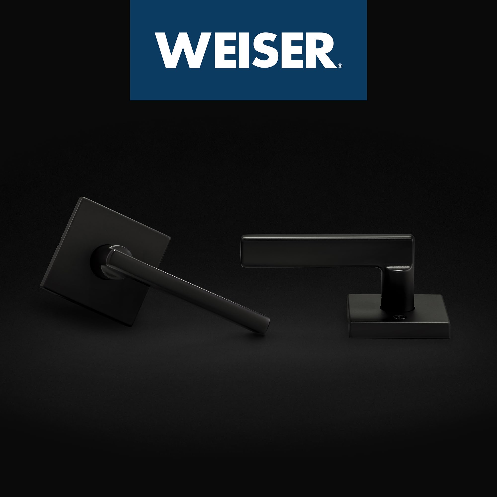 Weiser Halifax Matte Black Reversible Passage Door Handle - Non-Locking Interior Lever for Hall, Closet & Bedroom Doors - Modern Home Décor for Stylish & Functional Spaces