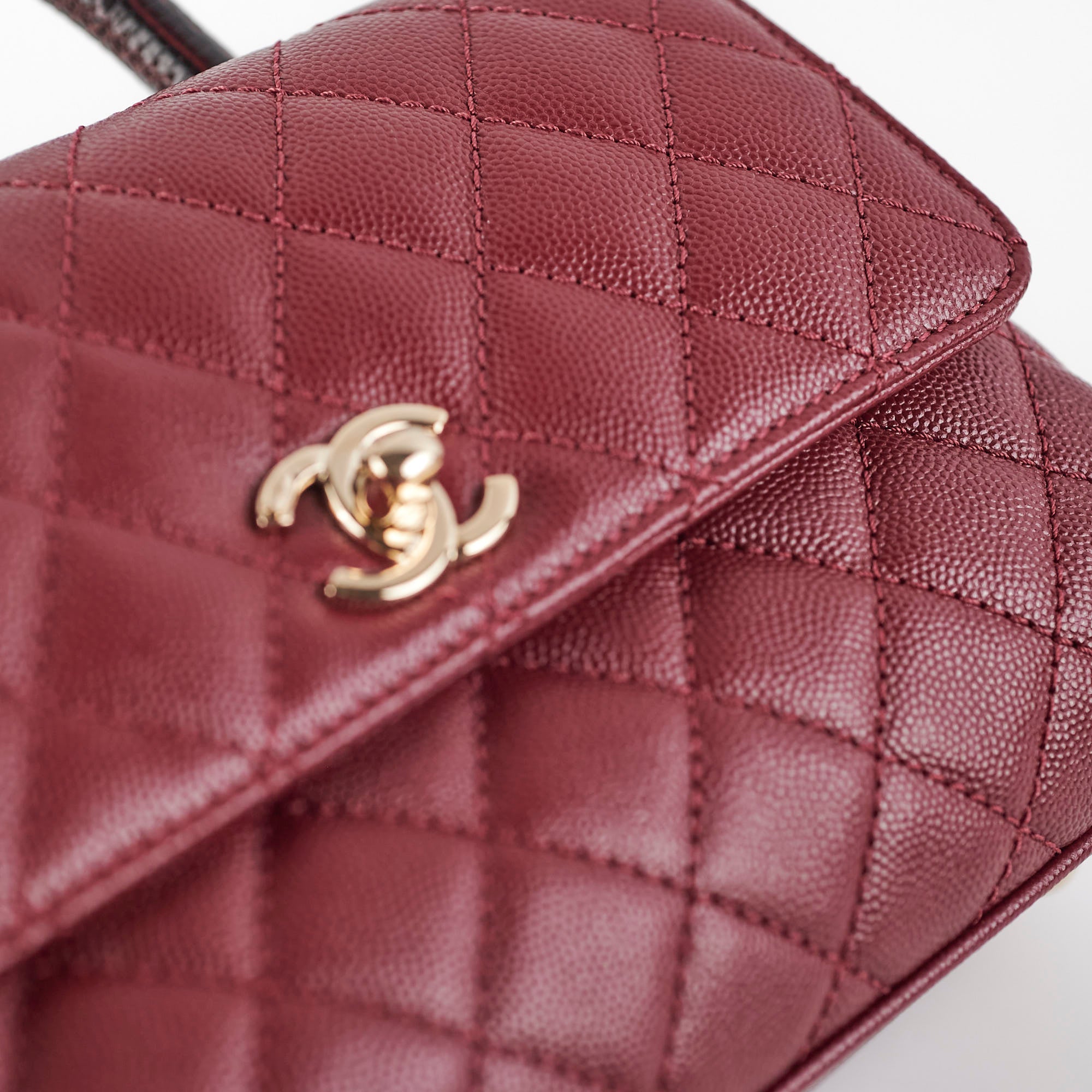 Chanel Small Coco Handle Bag in Burgundy Caviar Leather with Lizard Embossed Detailing - Perfect for Evening Events & Luxury Fashion Accessories