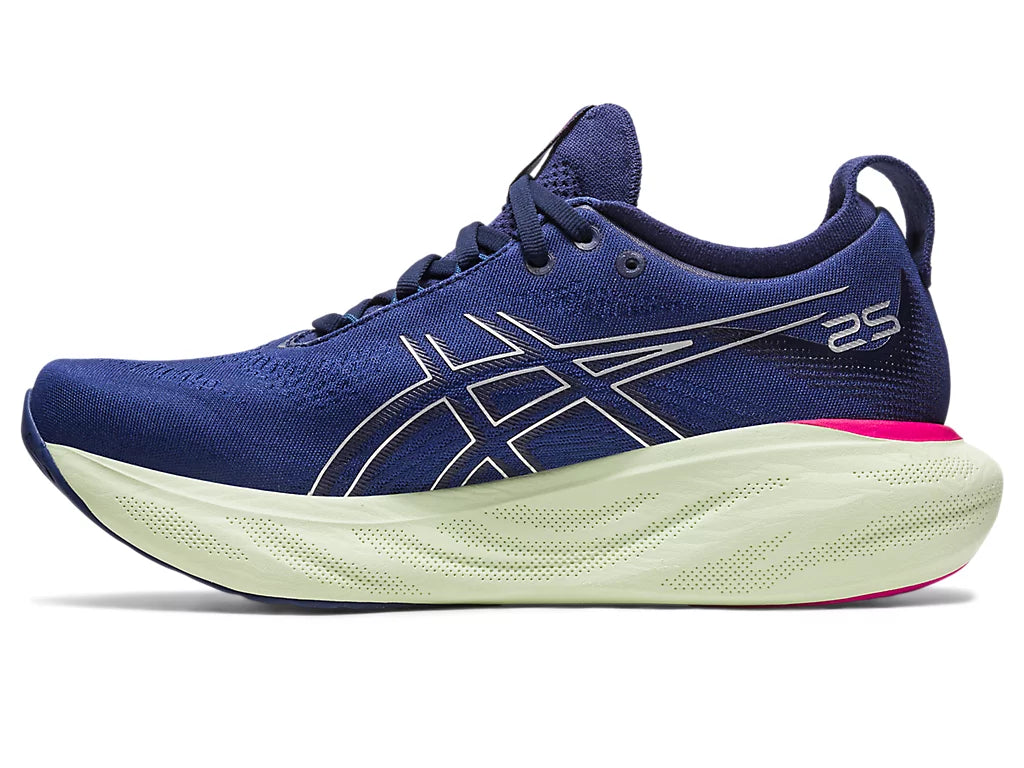 ASICS Women's GEL-NIMBUS 25 Running Shoes - Indigo Blue/Pure Silver - Premium Cushioned Road Running Sneakers for Women - Perfect for Long Distance Running, Jogging & Gym Workouts