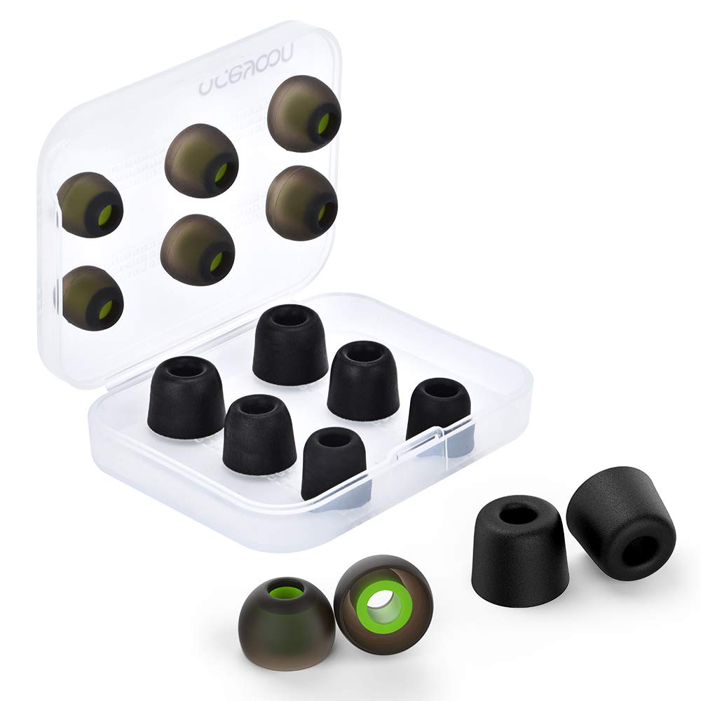 Premium Memory Foam & Silicone Earbud Tips [6 Pairs] - Soft Noise Isolating Replacement Tips for Most 5-6mm Earphones (S/M/L Sizes) - Perfect for Travel, Workouts & Noise Cancellation