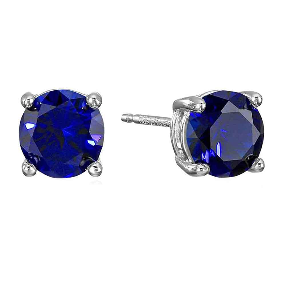 Gemsonclick Round Gemstone Stud Earrings for Women & Men - Choose Your Birthstone, Solitaire Fashion Jewelry with Butterfly Backing - Perfect for Gifts, Healing Chakra, and Everyday Wear
