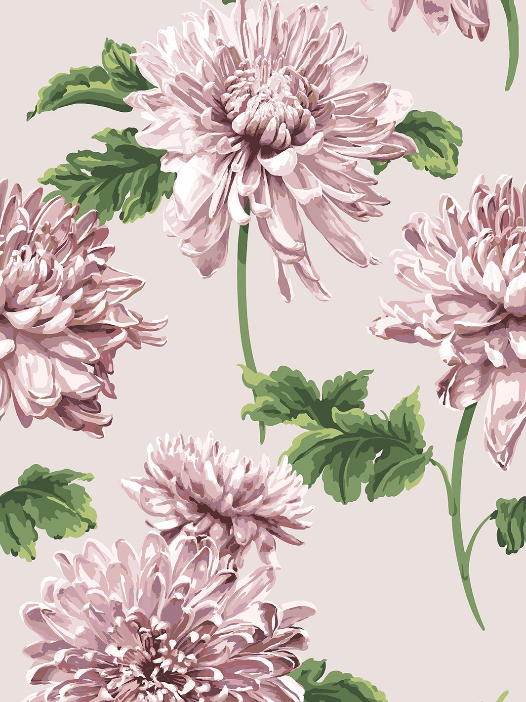 Sarah Jessica Parker 'Mums for Marion' Wallpaper in Oyster - Elegant Floral Wallpaper for Living Room, Bedroom & Nursery Decor