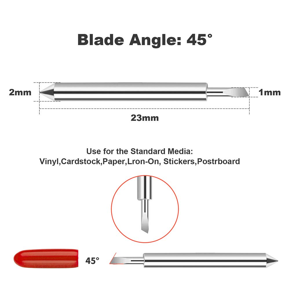 30 Pcs 45 Degree Standard Cutting Blades - Replacement Blades for Cricut Explore Air 2/Air 3/Maker/Maker 3/Expression - Vinyl Fabric Cutting Knife Blades - Perfect for DIY Crafts, Scrapbooking & Home Decor Projects