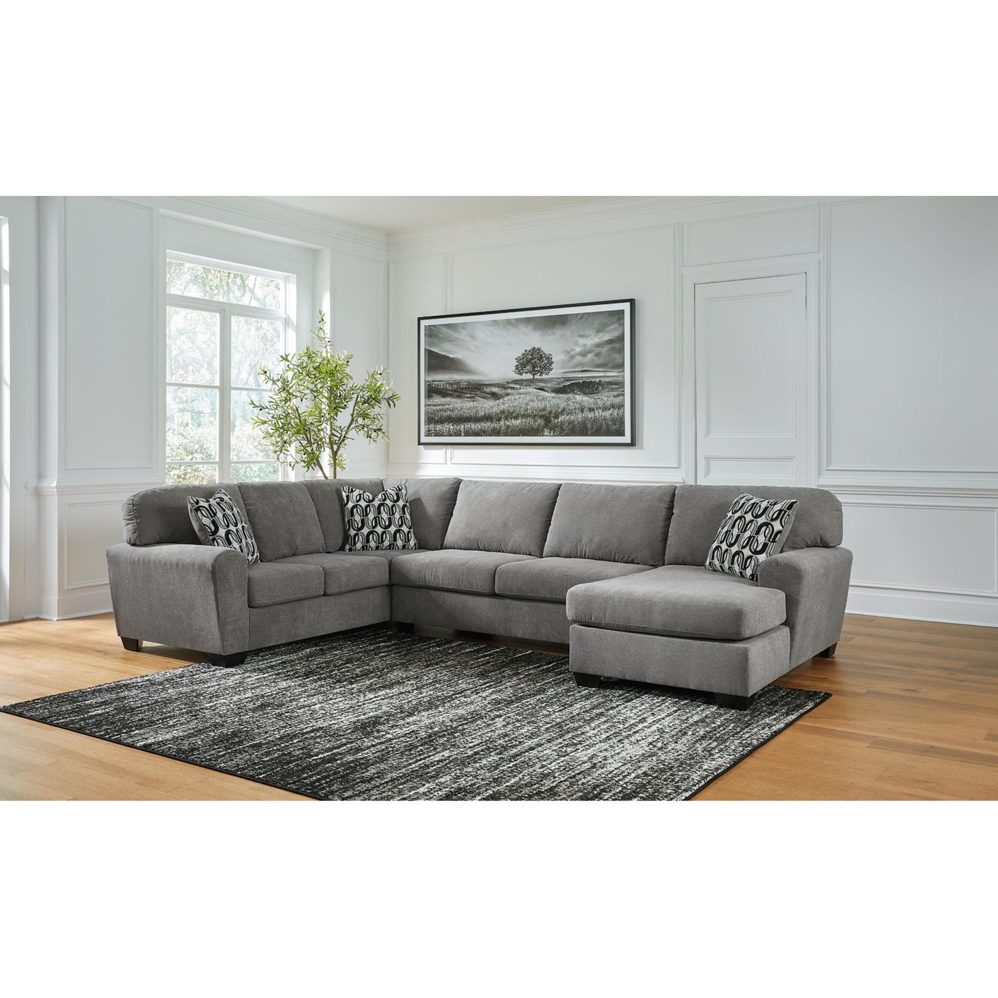 Birkdale Court 3-Piece Sectional Sofa with Chaise Lounge - Modern L-Shaped Living Room Furniture for Small Spaces & Apartments